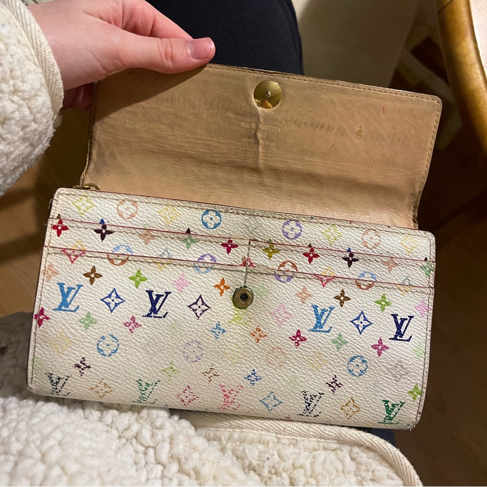Authentic Rare Murakami LV along Multicolor Snap Wallet - Picture 5 of 10